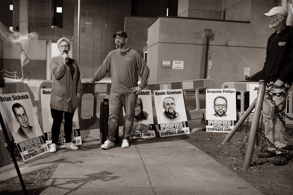 Nicole Reffitt, of Wylie, at a vigil outside of the Washington, D.C., jail for the January 6 defendants held there.