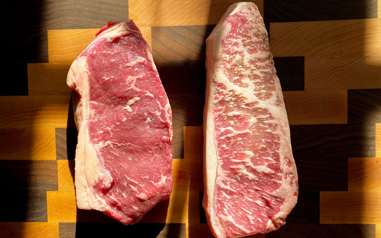 Grass-fed wagyu from Peeler Farms in Floresville.