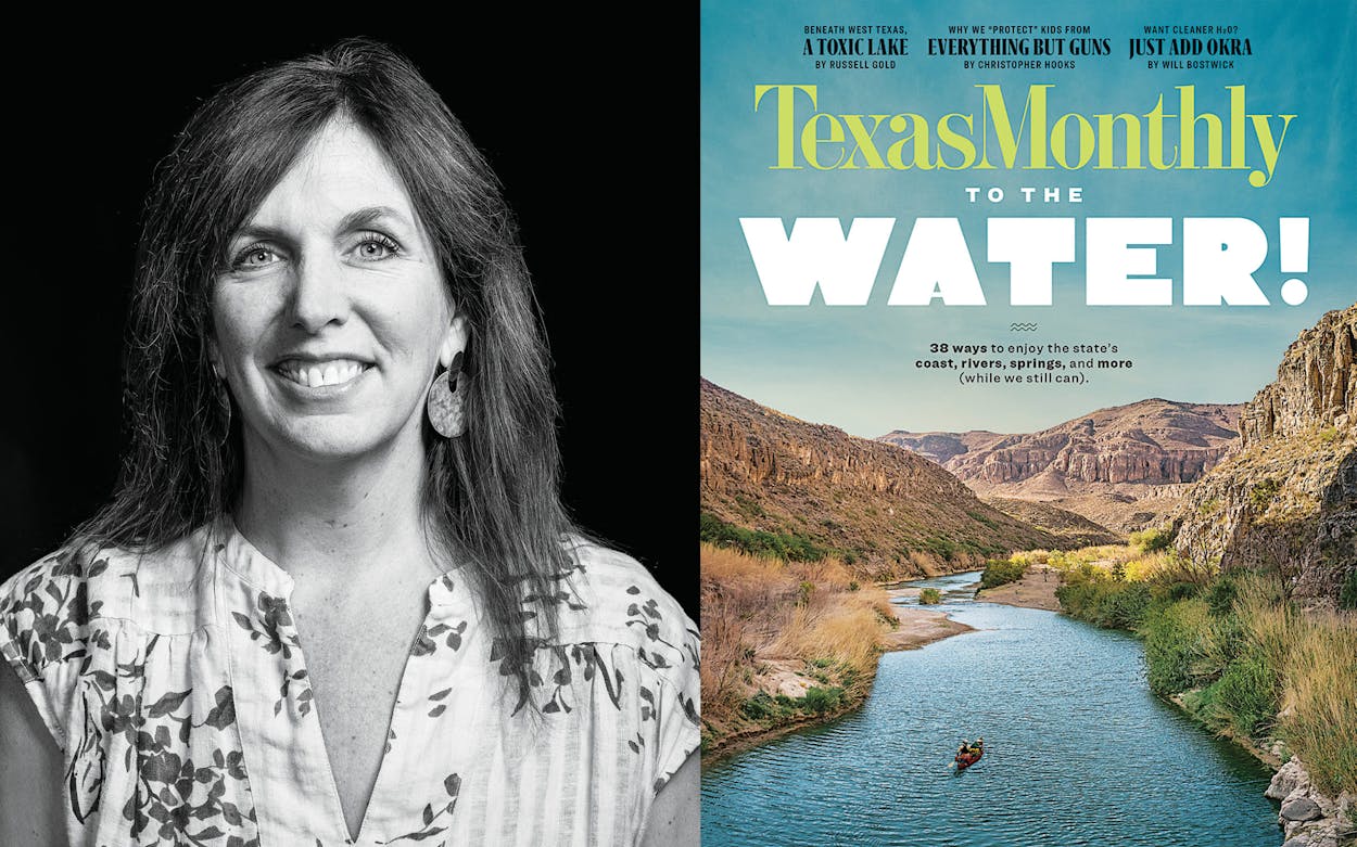 Executive editor Kathy Blackwell and Texas Monthly’s July 2022 cover.