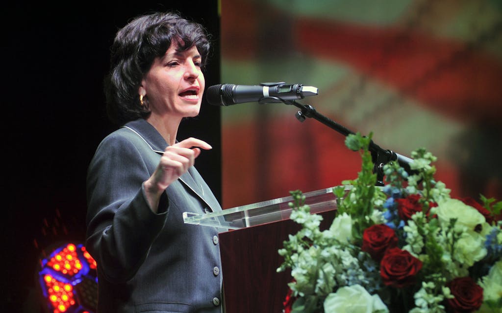 Texas Railroad Commissioner Christi Craddick was the keynote speaker at the Texas Alliance of Energy Producers at an annual meeting in Wichita Falls, Texas, Wednesday, April 20, 2016.