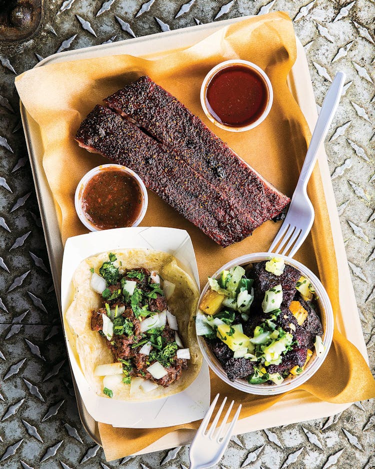 A spread from Sunbird Barbecue.