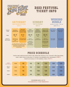 Ticket Pricing Schedule