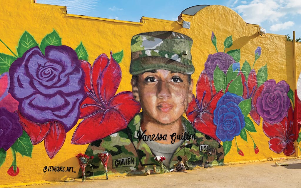 Valezquez's mural of Vanessa Guillen in Fort Worth.