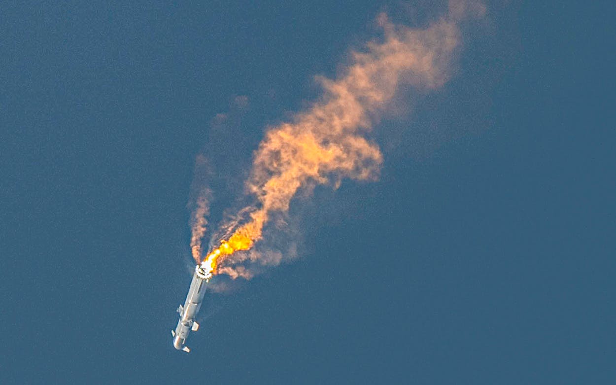 SpaceX's Starship spacecraft and Super Heavy rocket explodes after launch from Starbase in Boca Chica on April 20, 2023.
