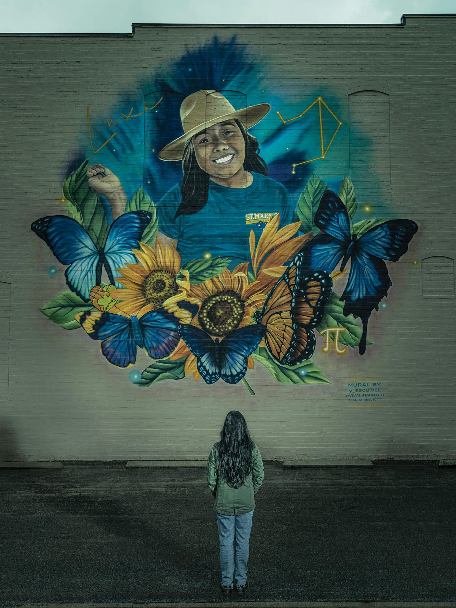 Kim at Lexi’s memorial mural in downtown Uvalde.
