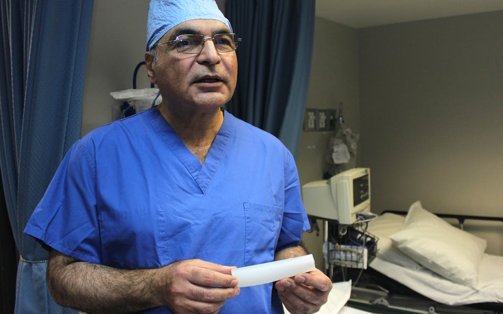 Dr. James Elist with the Penuma implant. 