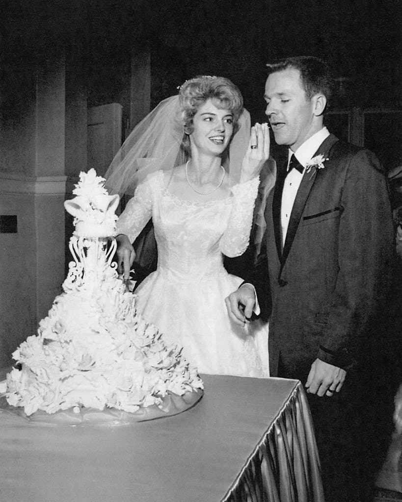 Allie Beth and Pierce celebrate at their wedding in 1963.