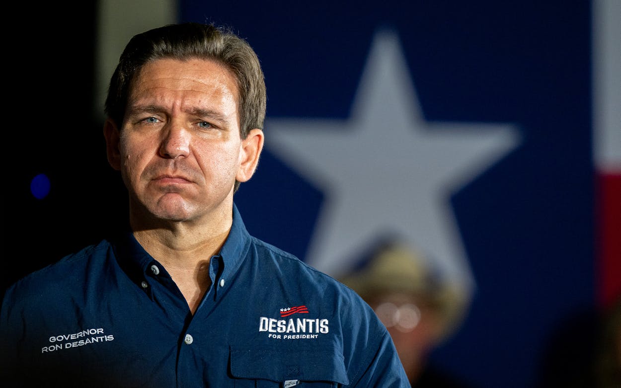 Ron DeSantis with a serious look on his face