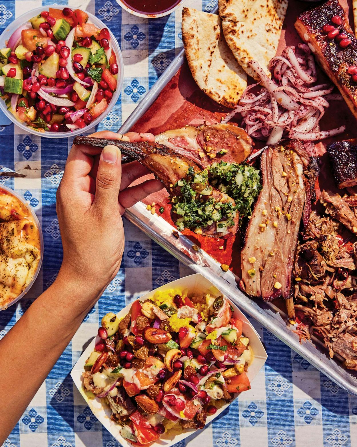 A spread from KG BBQ in Austin.