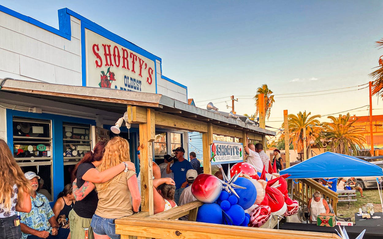 The exterior of the recently-relocated Shorty’s Place in Port Aransas.