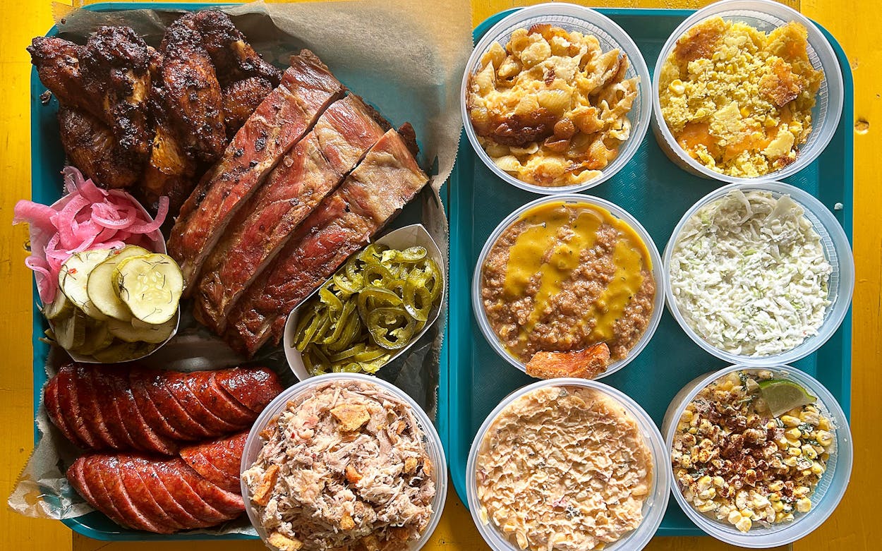 A spread from City Limits Barbeque in South Carolina.