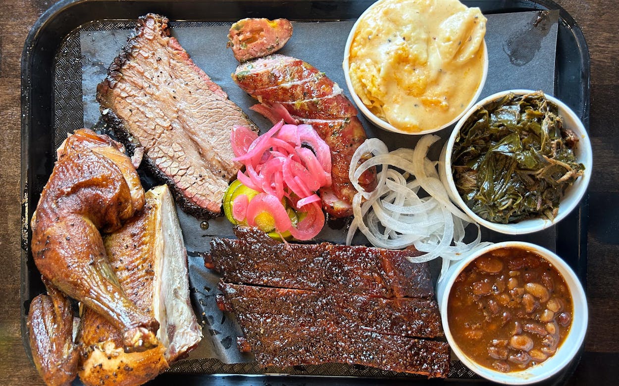 A spread from Horn Barbecue.