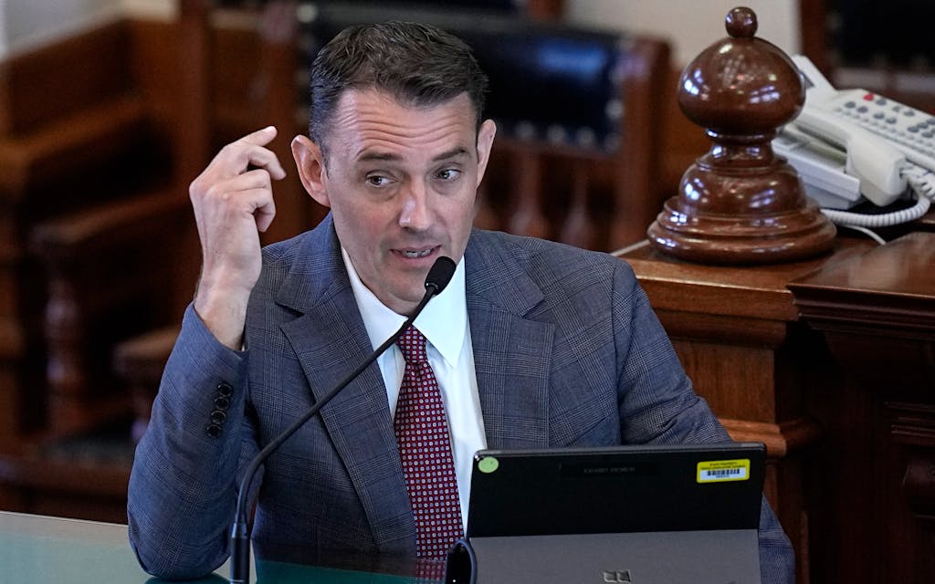 Whistleblower witness Ryan Bangert testifies during day three of the impeachment trial for Texas Attorney General Ken Paxton in the Senate Chamber.