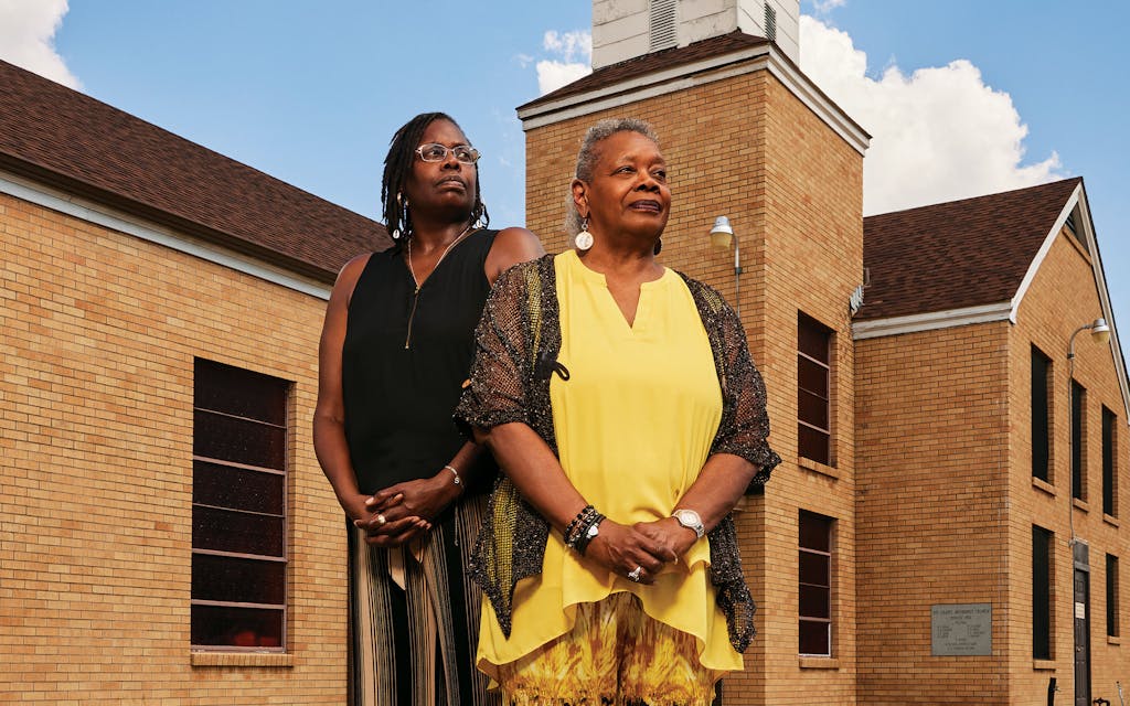 Deborah Harris-Wiggins (left) and her mother, Nancy, at Lee Chapel in Bryan, on September 29, 2023.