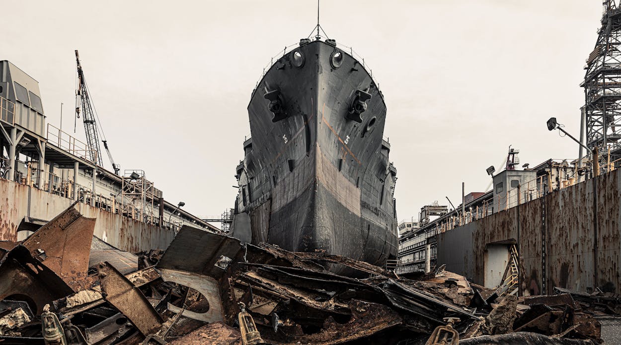The U.S.S. Texas in dry dock earlier this year at the Gulf Copper shipyard, in Galveston.