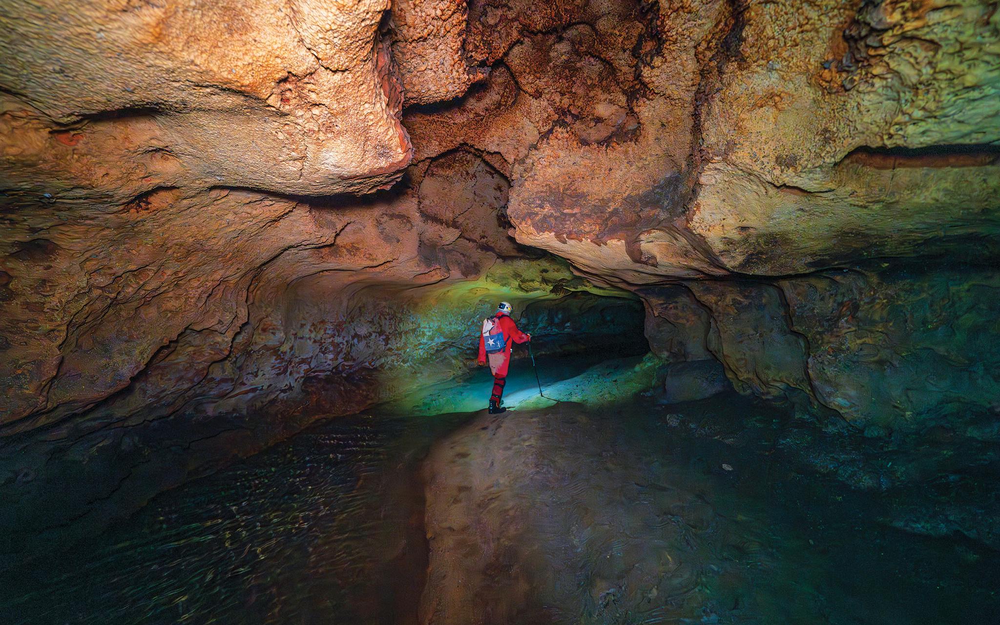 Steele at Spring Creek Cave, which he first explored in the late seventies.