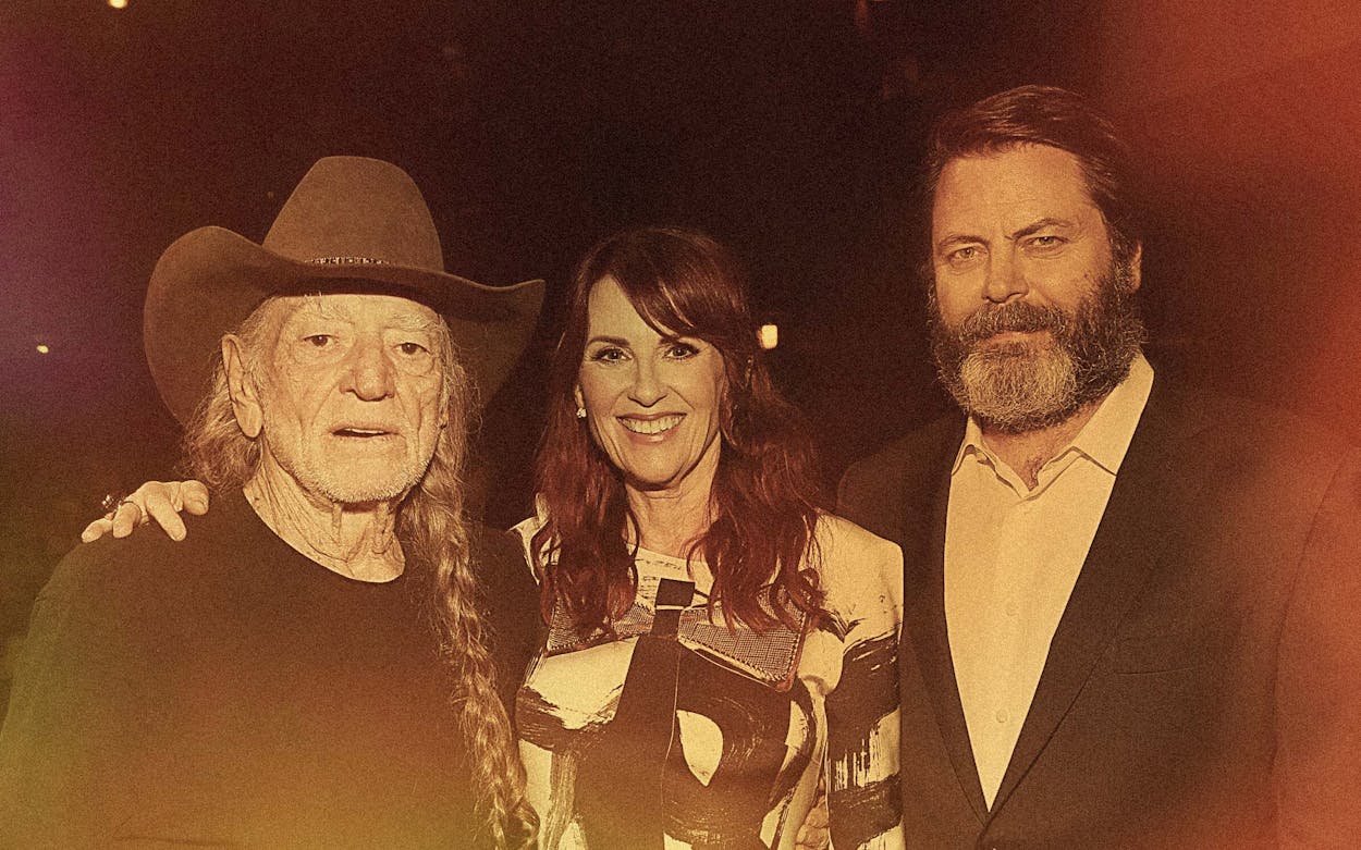 Willie Nelson, Megan Mullally and Nick Offerman