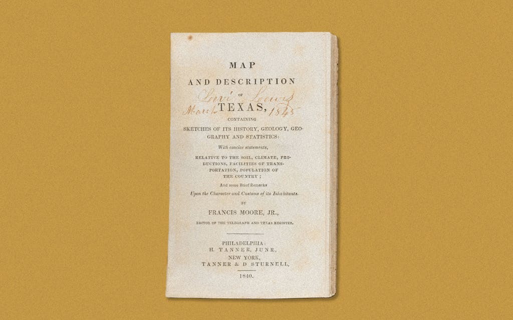 Texas History Auction - Francis Moore, Jr. Map and Description of Texas, containing Sketches of its History, Geology, Geography and Statistics