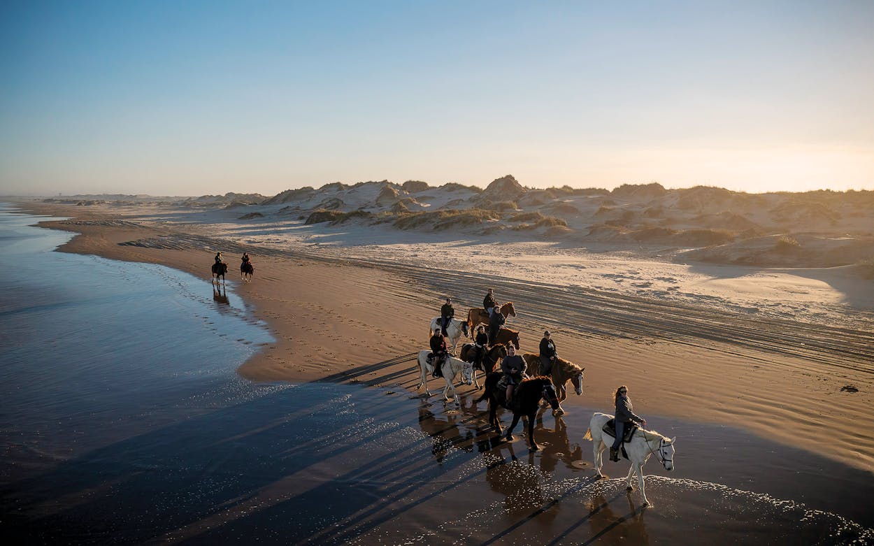 Sunset horseback riding on South Padre Island, on January 27.