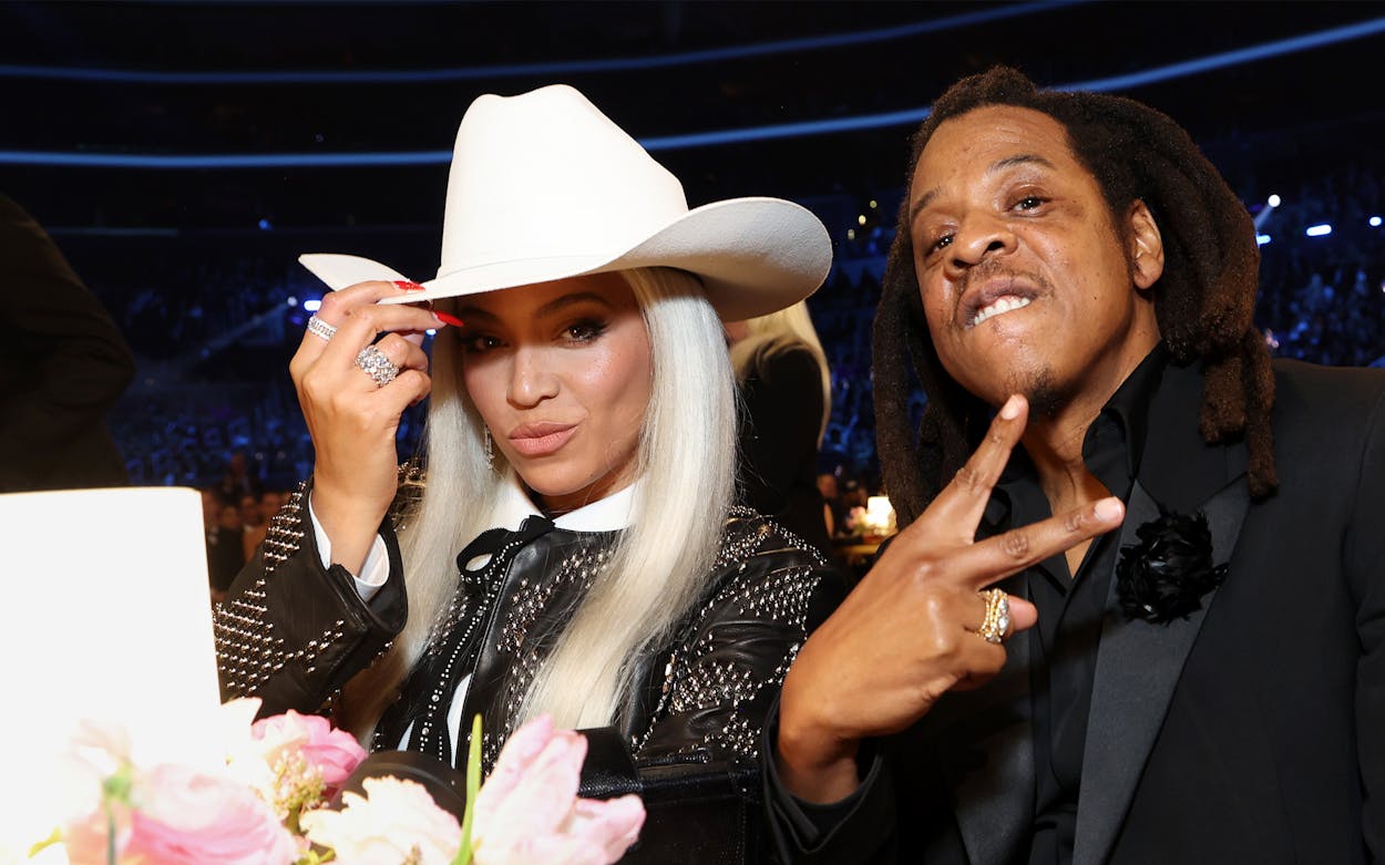 Beyoncé and Jay-Z attend the 66th GRAMMY Awards at Crypto.com Arena on February 04, 2024 in Los Angeles, California.