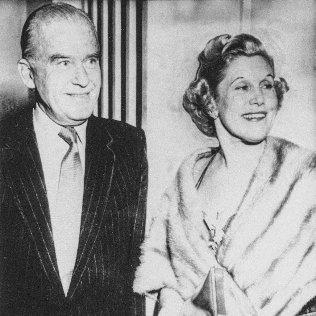 Bruno and Josephine Herbert Graf on their way to the Fort Worth Opera on April 8, 1953.