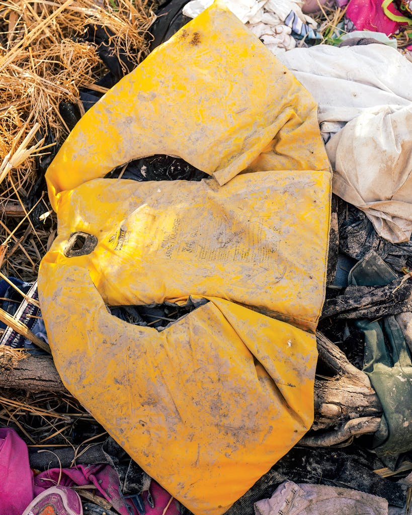 A discarded life jacket on the banks of the Rio Grande.