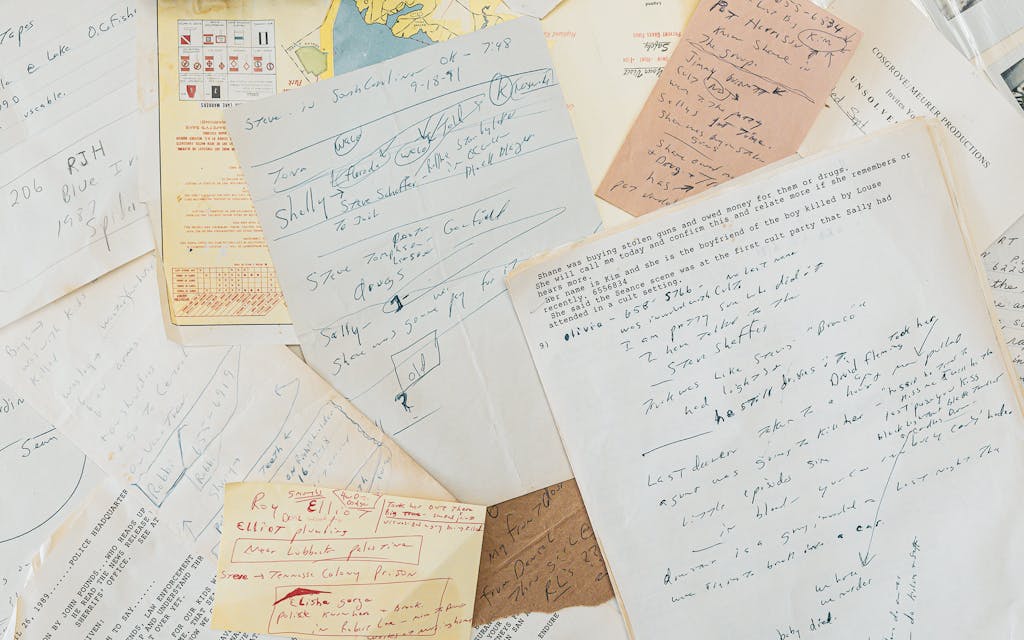 Materials from Marshall’s investigation: Marshall’s handwritten notes.