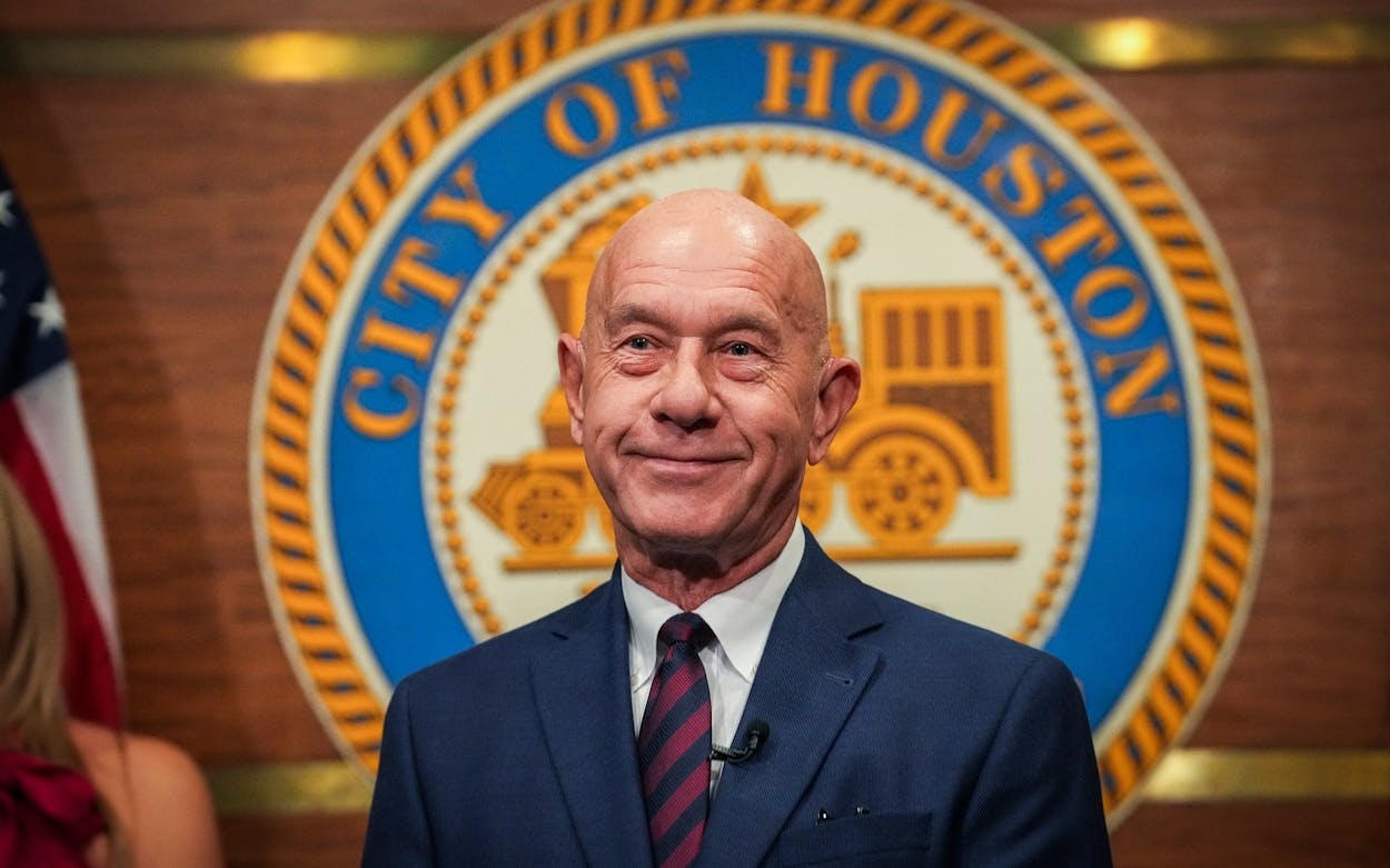 Houston Mayor John Whitmire smiles after taking the oath of office on January 1, 2024, in Houston.