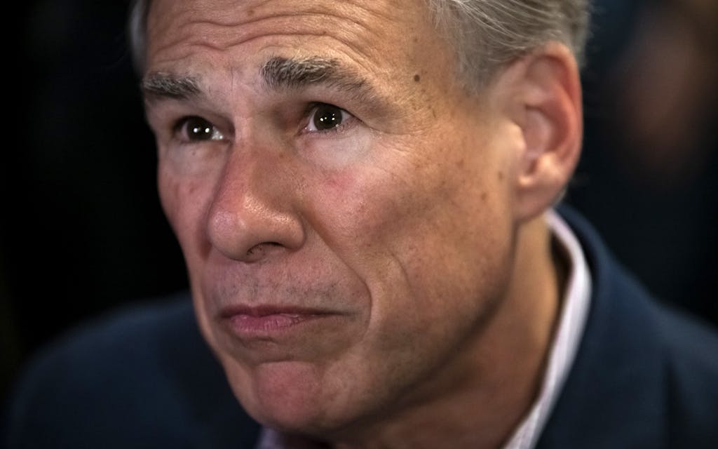 Greg Abbott with serious expression