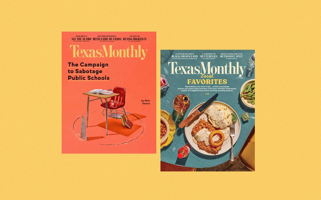 Texas Monthly March and November 2023 covers