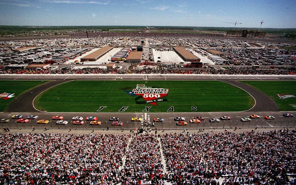 Crowds packed the inaugural Winston Cup race at Texas Motor Speedway in April 1997.