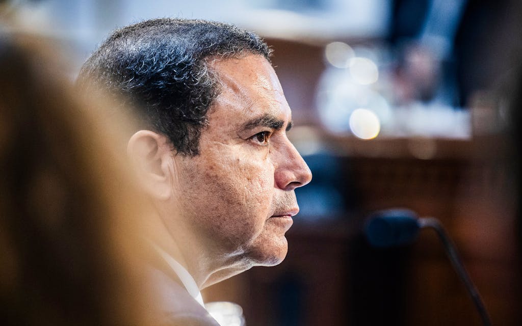 Representative Henry Cuellar (D-Laredo) testifies during a House Rules Committee hearing at the U.S. Capitol on July 25, 2023.