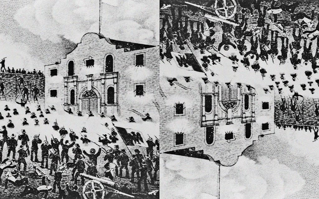 An illustration of the Alamo flipped