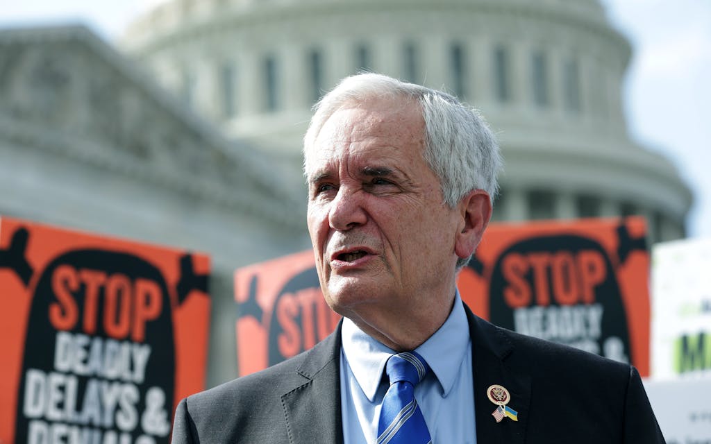 U.S. Rep. Lloyd Doggett (D-TX) speaks during a news conference on Medicare Advantage plans in front of the U.S. Capitol on July 25, 2023 in Washington, DC.