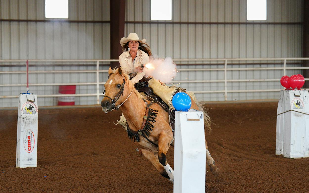 Open Shoot After Rodeo How ’Bout Them Mounted Shooting Cowboys?
