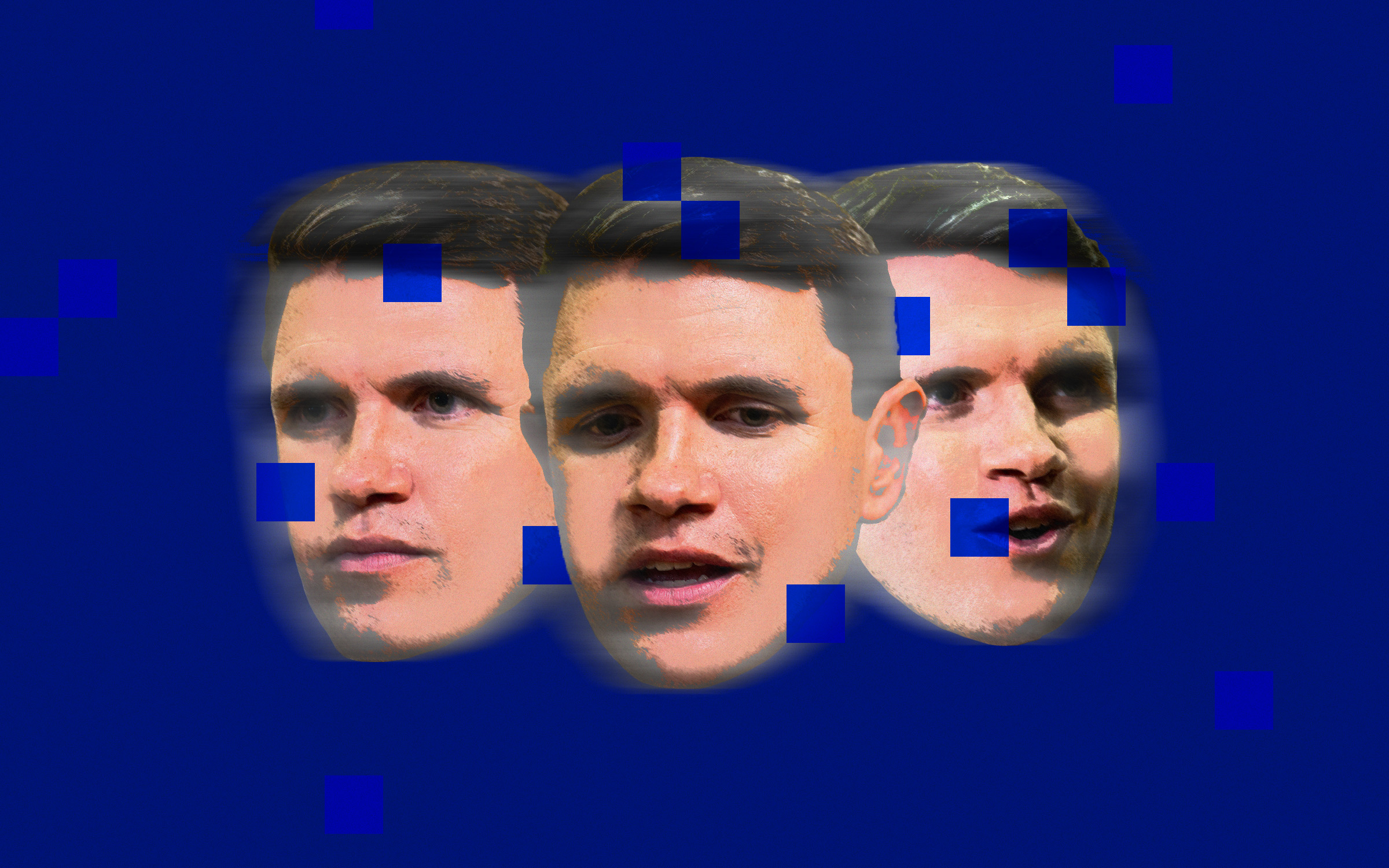 Illustration of pixellated James Talarico